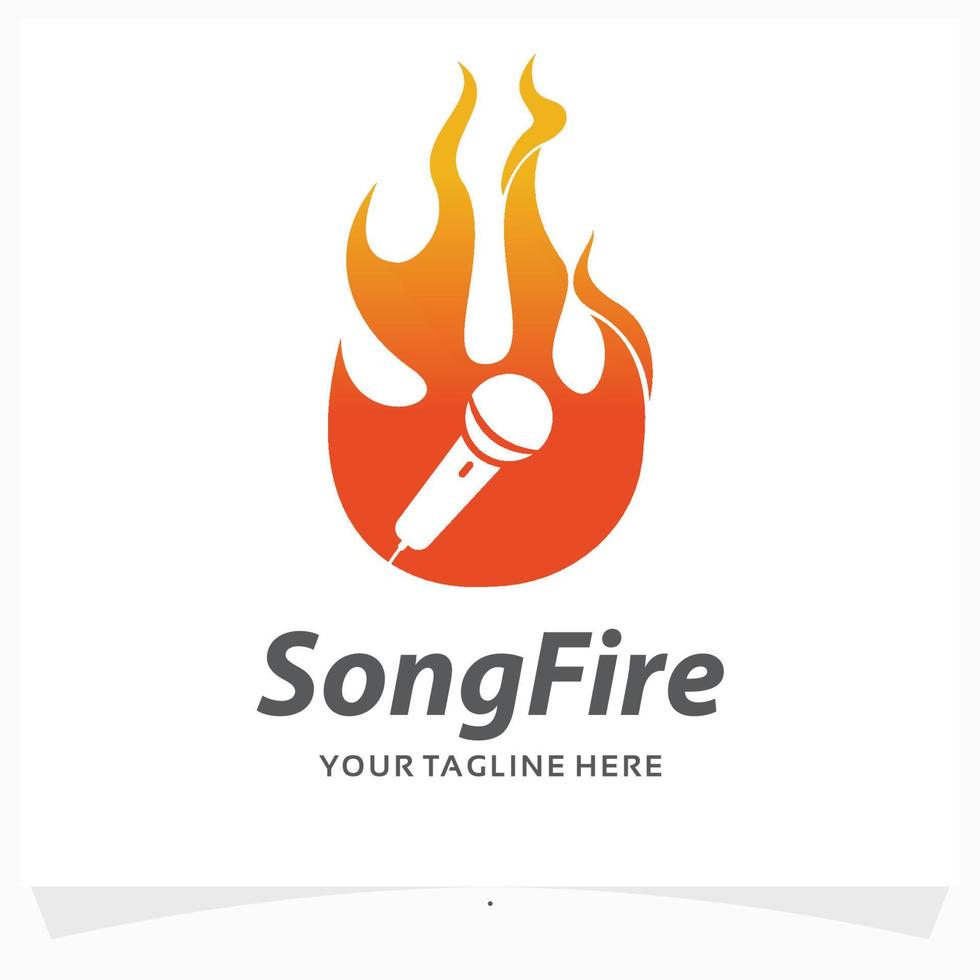 song fire logo design template vector