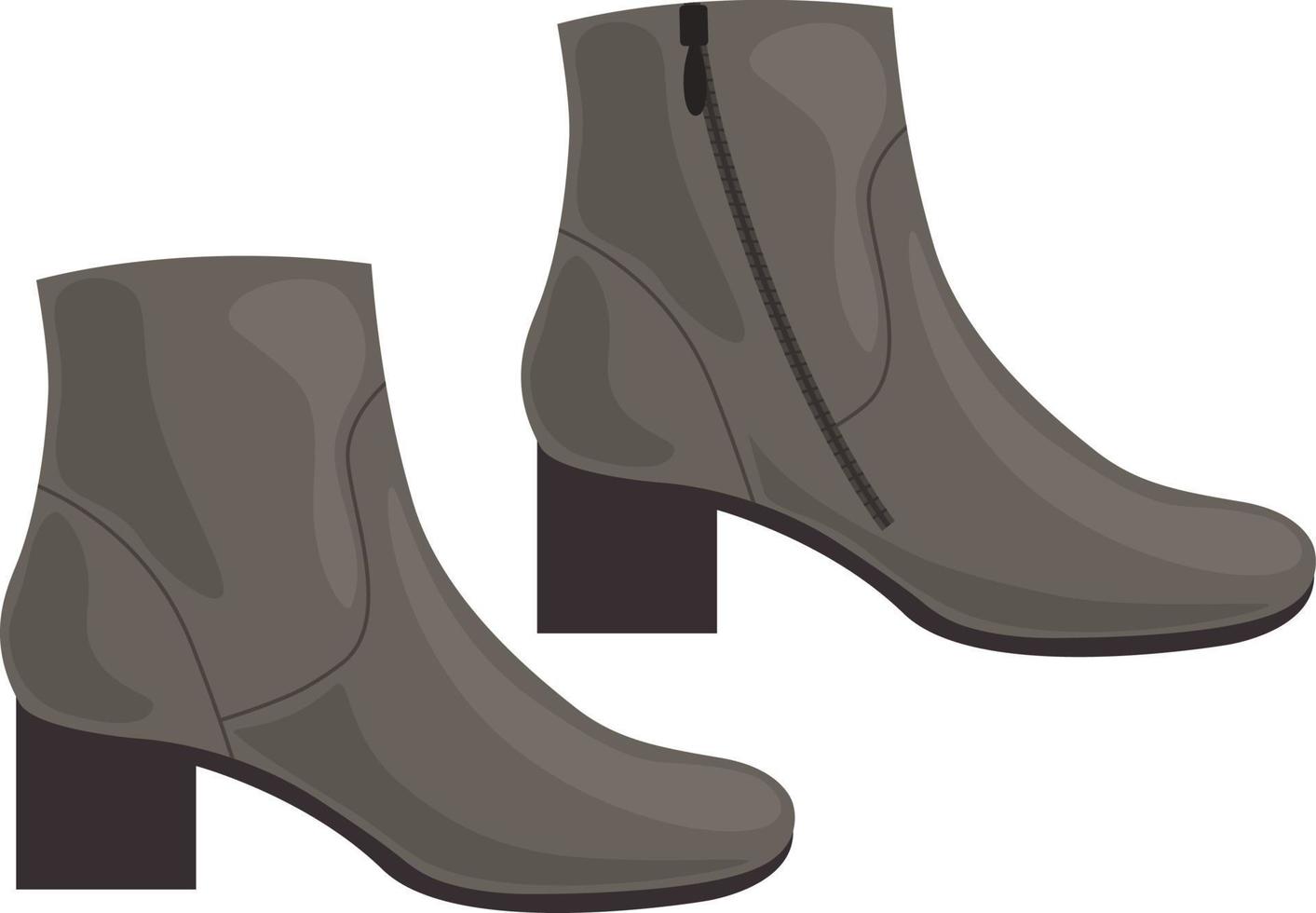 botas. elegantes zapatos marrones con tacones. zapatos de otoño para caminar en climas fríos y húmedos. botas de invierno. ilustración vectorial aislada en un fondo blanco vector