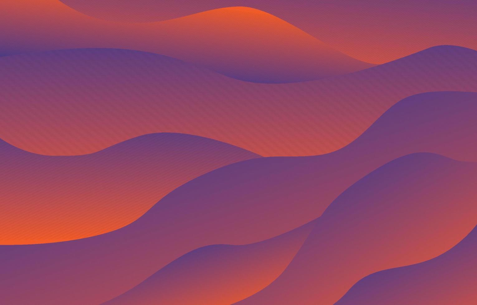 fondo abstracto olas del desierto al atardecer, luz naranja reflejada en la arena. Ilustración de vector de estilo retro ondulado. diseño para portada, afiche, textura, volante, fondos de sitios web o publicidad.