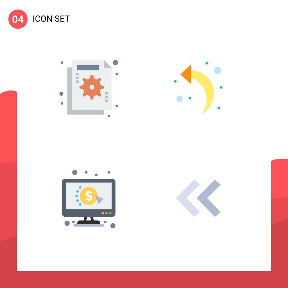 User Interface Pack of 4 Basic Flat Icons of analysis pay failure back ppc Editable Vector Design Elements