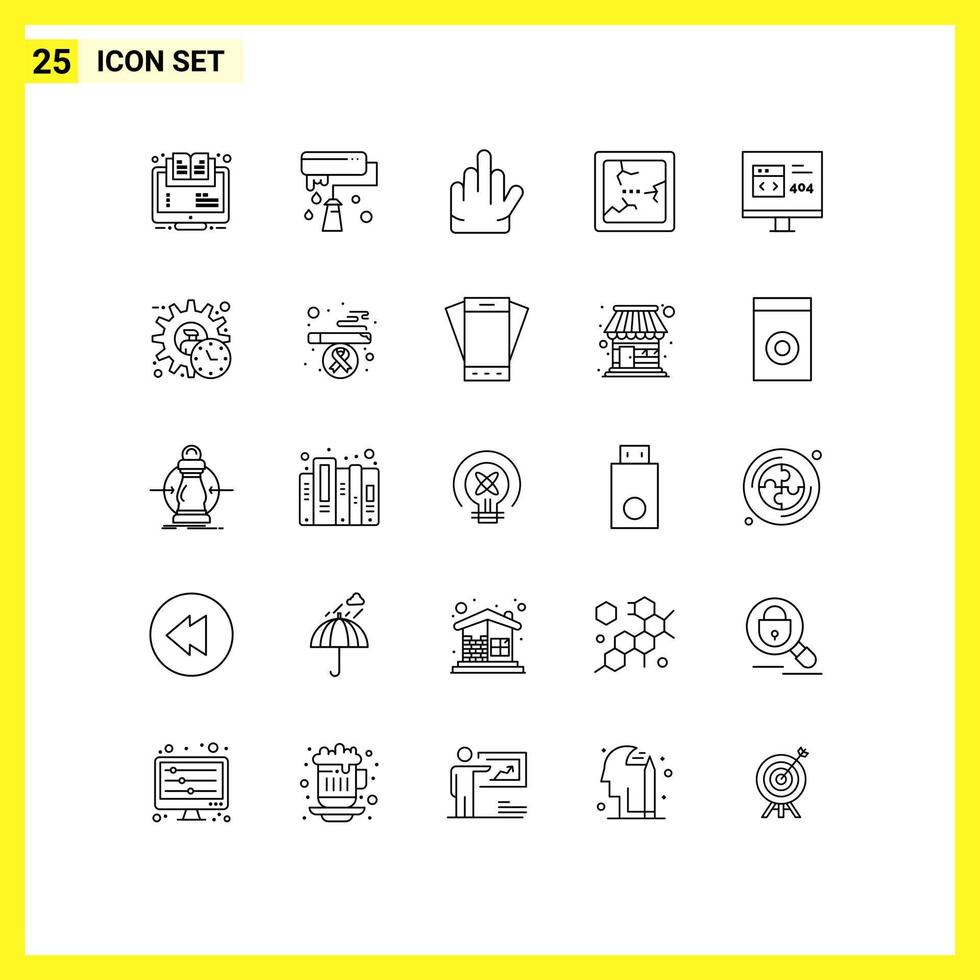 25 Creative Icons Modern Signs and Symbols of browser mirror paint halloween stop Editable Vector Design Elements