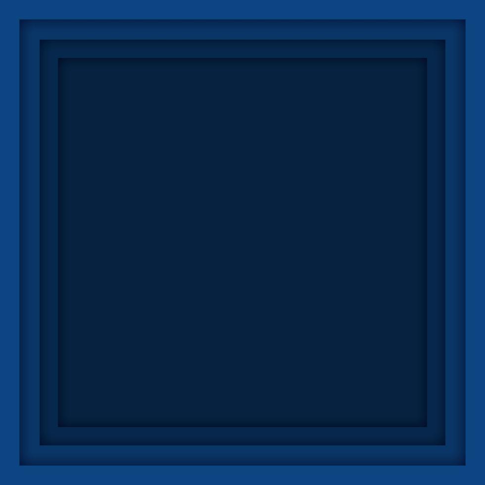 Abstract Dark Blue Background in Square Size, Realistic Paper Cut Backdrop, Social Media Banner Template with Copy Space, Free Vector Graphic Design