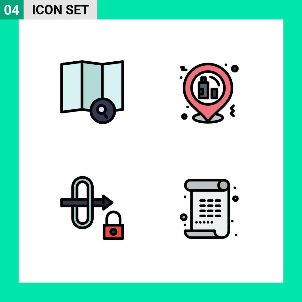 Stock Vector Icon Pack of 4 Line Signs and Symbols for explore security celebration placeholder art Editable Vector Design Elements