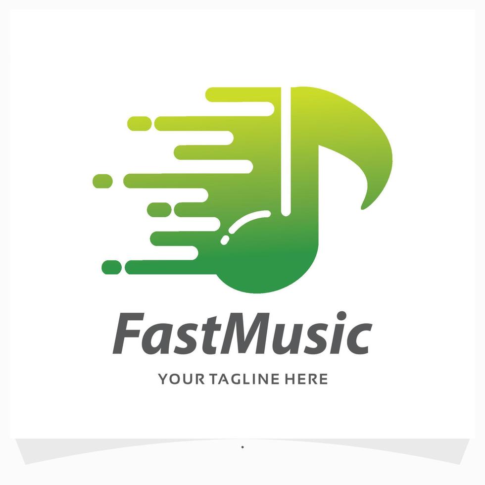 fast music logo design template vector