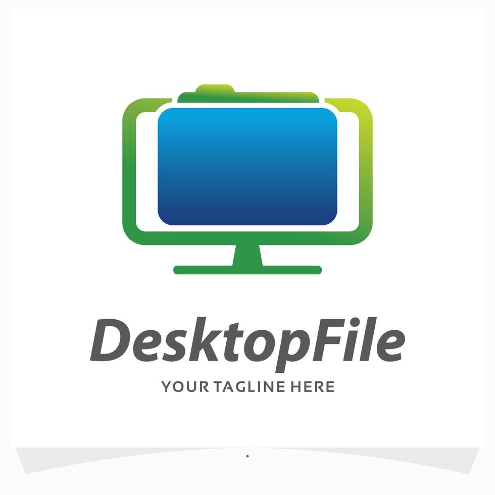 desktop file logo design template vector