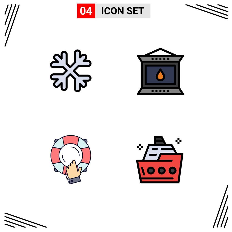 paquete de iconos de vector de stock de 4 signos y símbolos de línea para elementos de diseño de vector editables de seguro de linterna de canadá de guardia de nieve