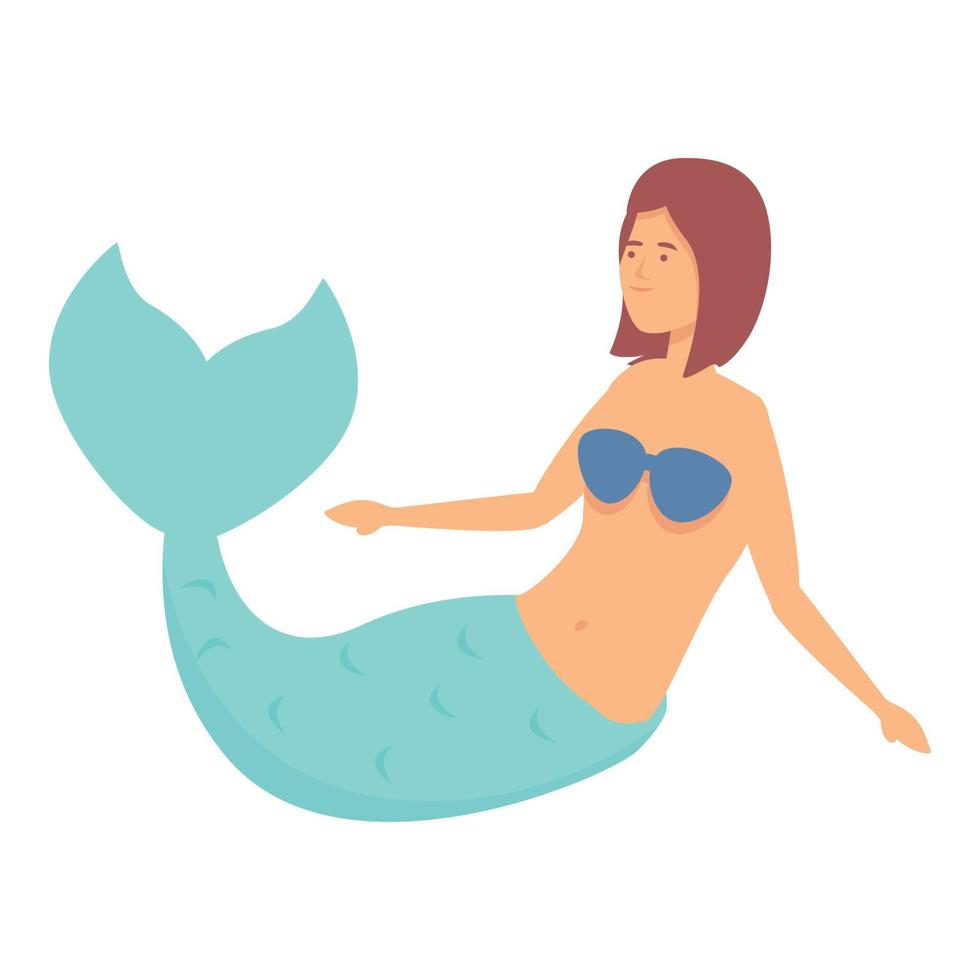 lindo icono de princesa vector de dibujos animados. sirena de mar