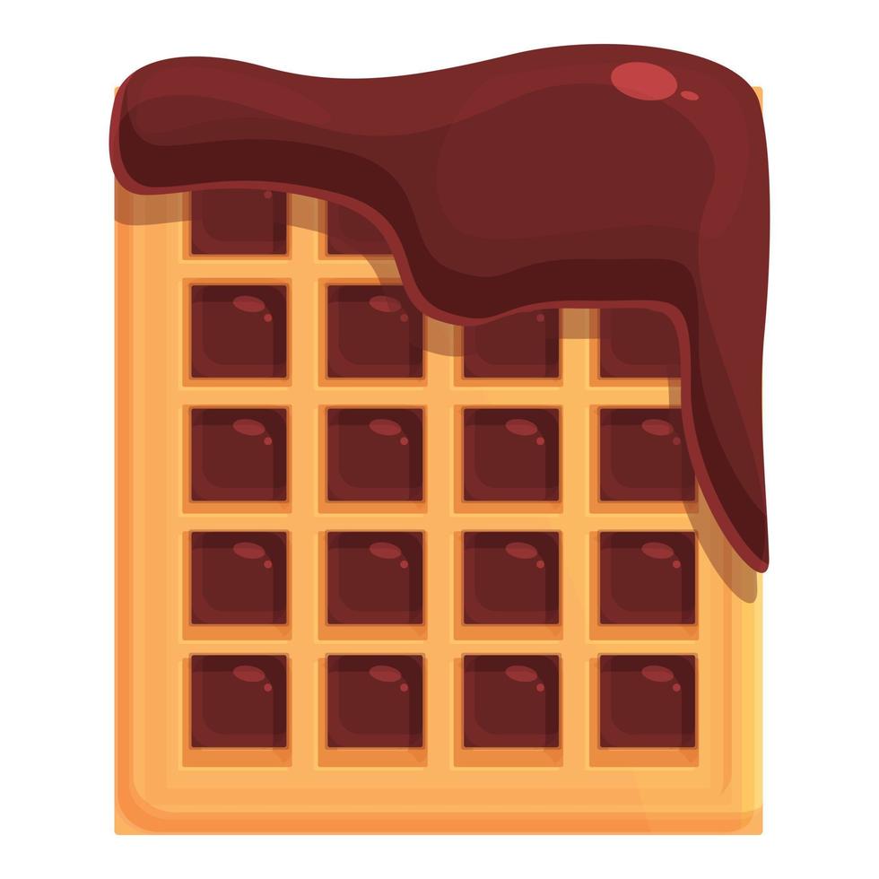 Chocolate waffle icon cartoon vector. Belgian food vector