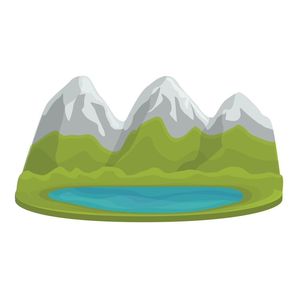 Mountain lake icon cartoon vector. Poland travel vector