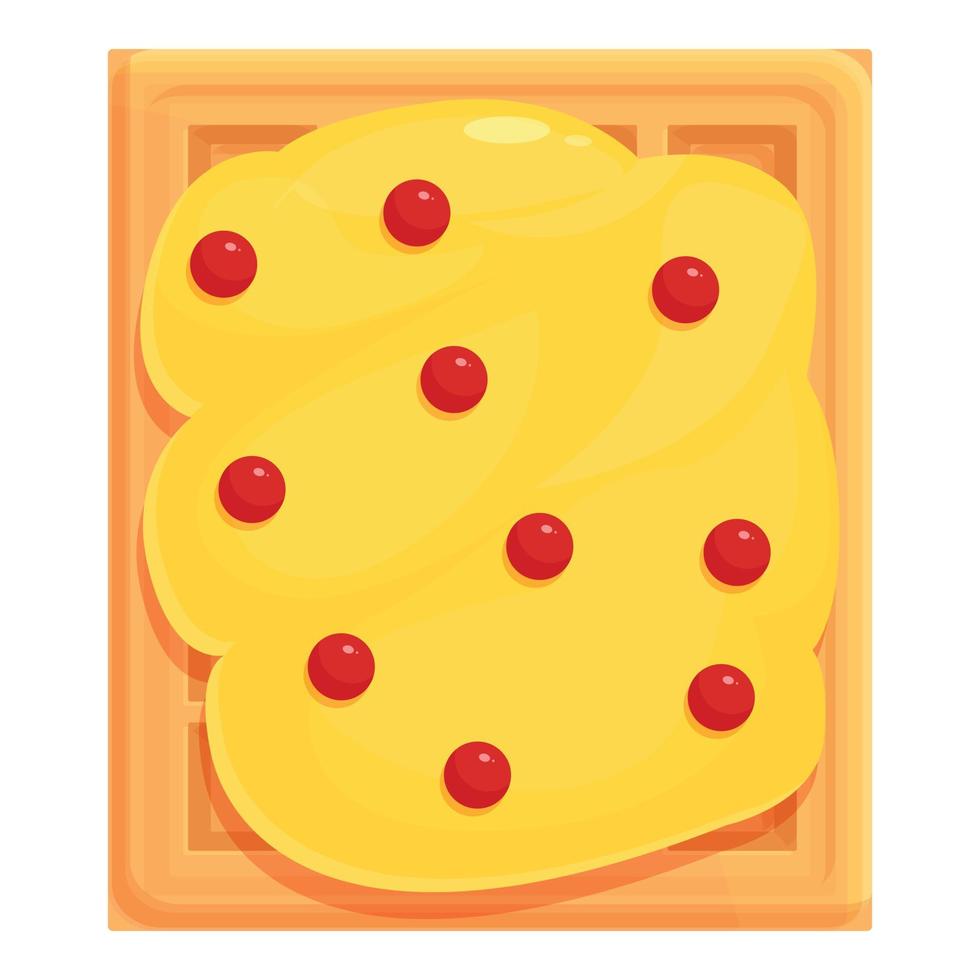 Cream waffle icon cartoon vector. Sweet food vector