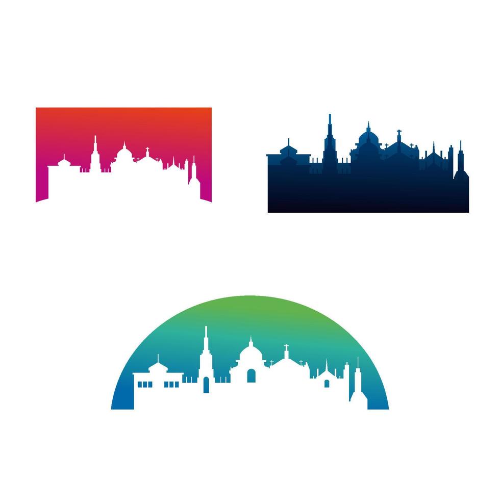plantilla vectorial del logotipo del horizonte de la ciudad de oxford con fondo blanco vector
