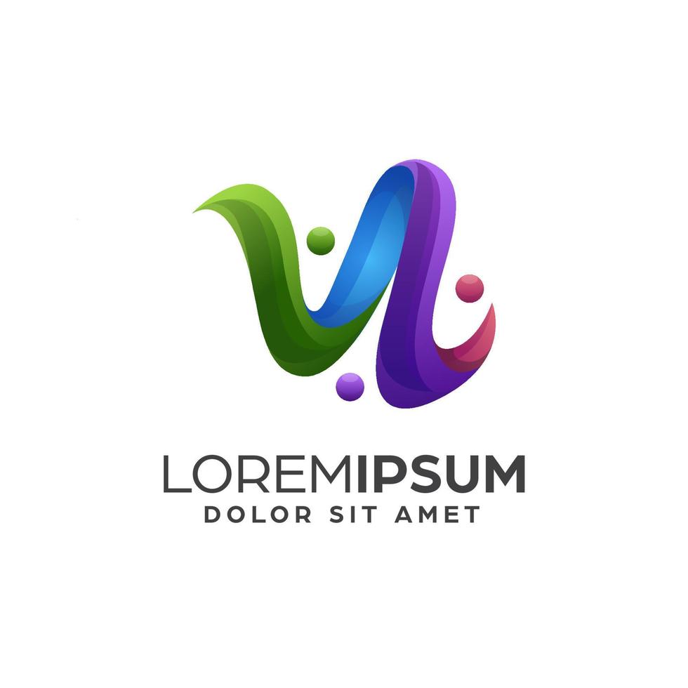 plantilla de diseño de logotipo colorido abstracto vector