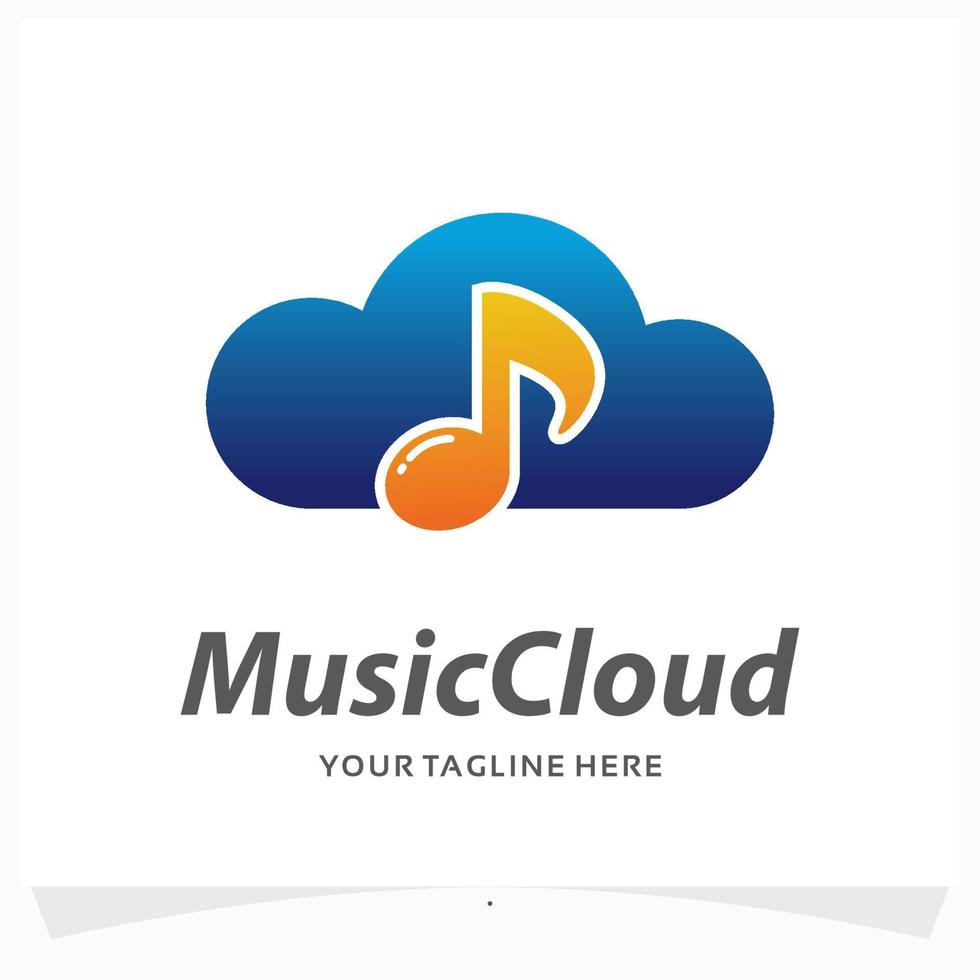 music cloud logo design template vector