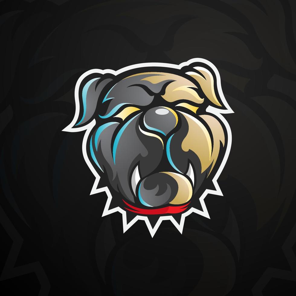 ilustración de logotipo de cabeza de bulldog vector