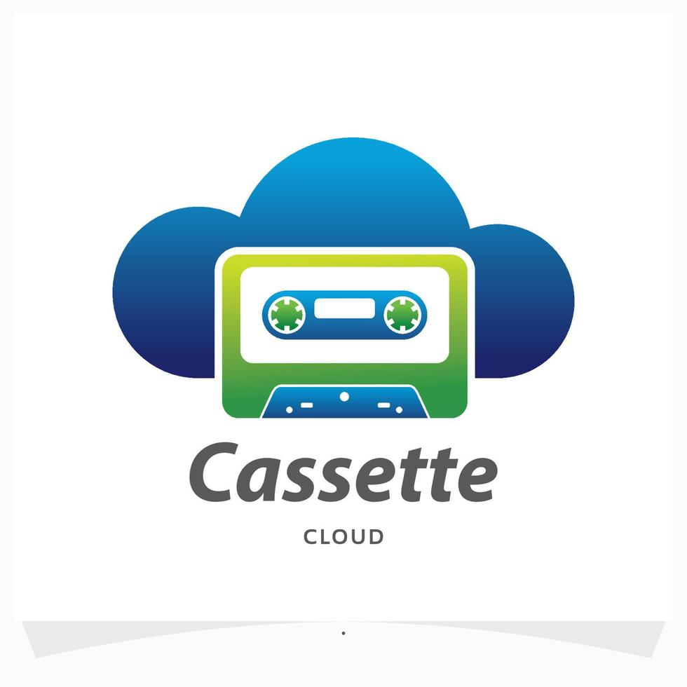 cassette cloud logo design template vector