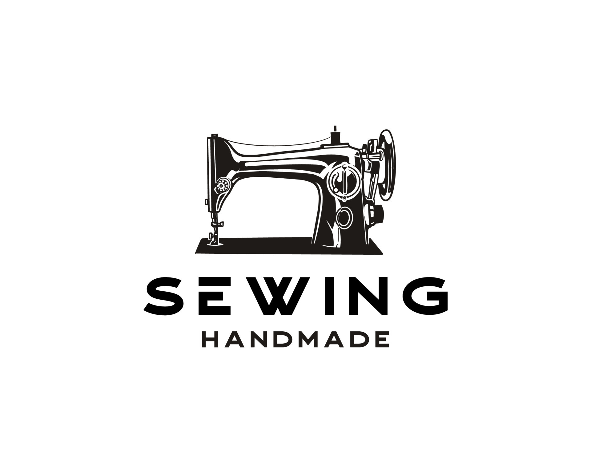 Simple illustration of manual sew machine logo. tailor shop logo design