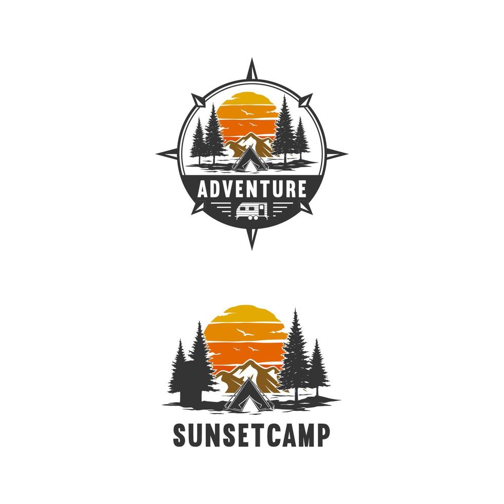 adventure camp logo design template inspiration vector