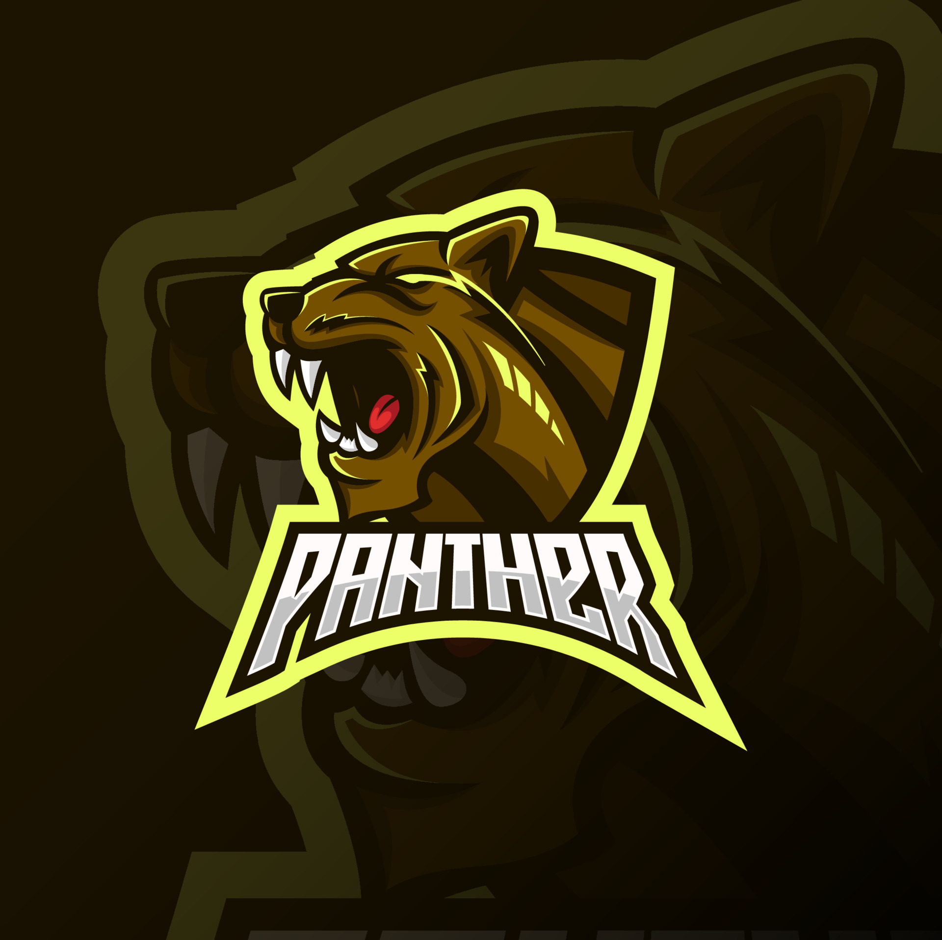 angry panther mascot esport logo design. side view panther head logo