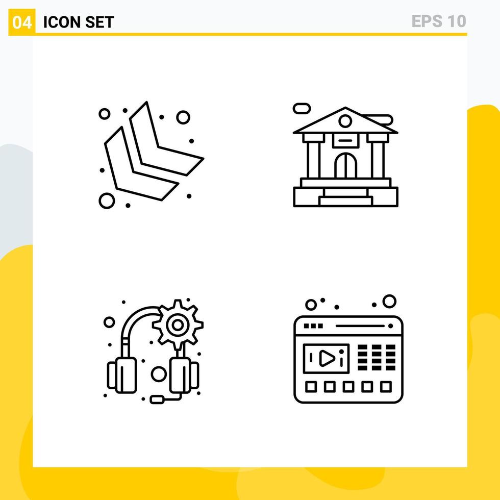 colección de 4 iconos de línea universal conjunto de iconos para web y móvil vector