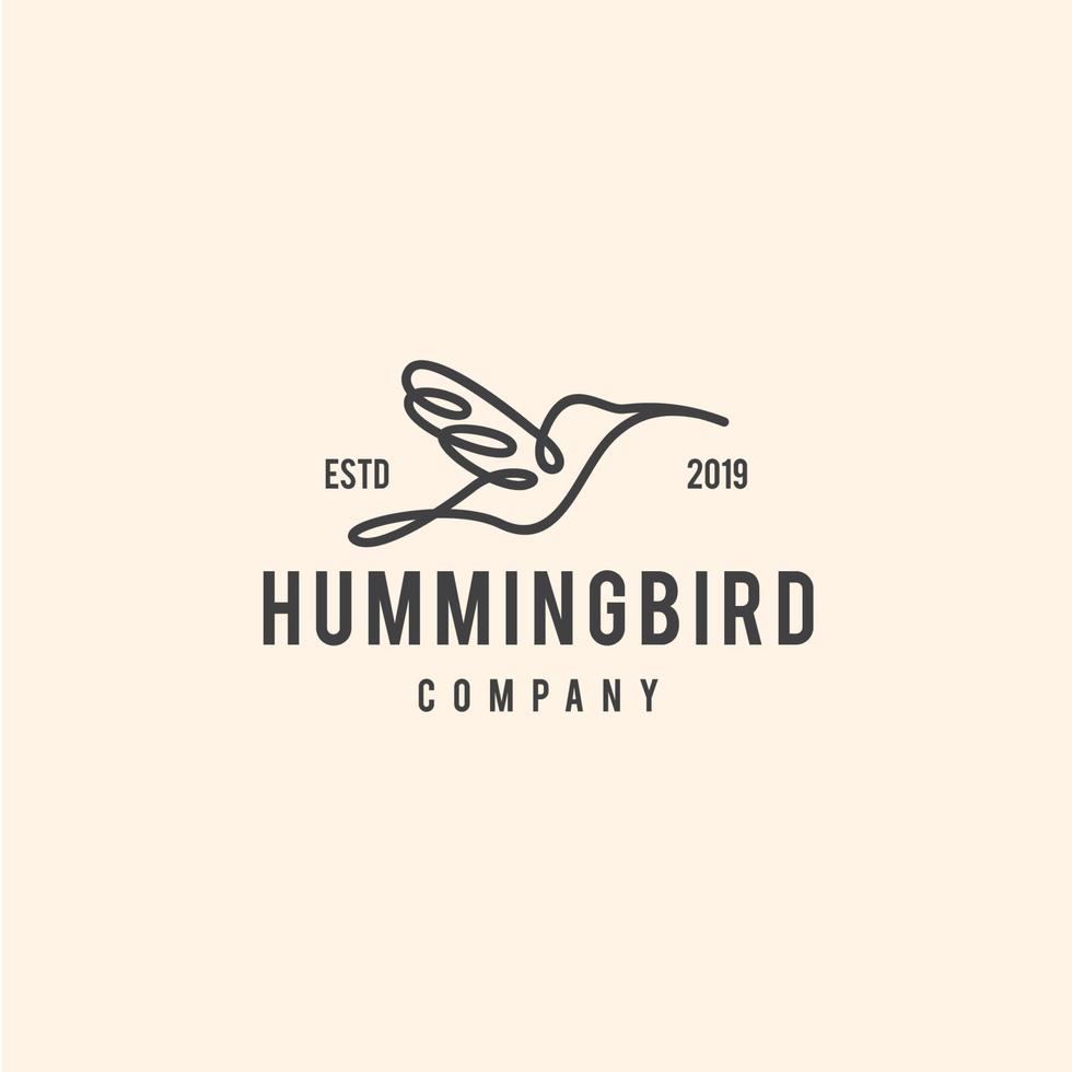 Hummingbird Logo Design Template Inspiration - Vector