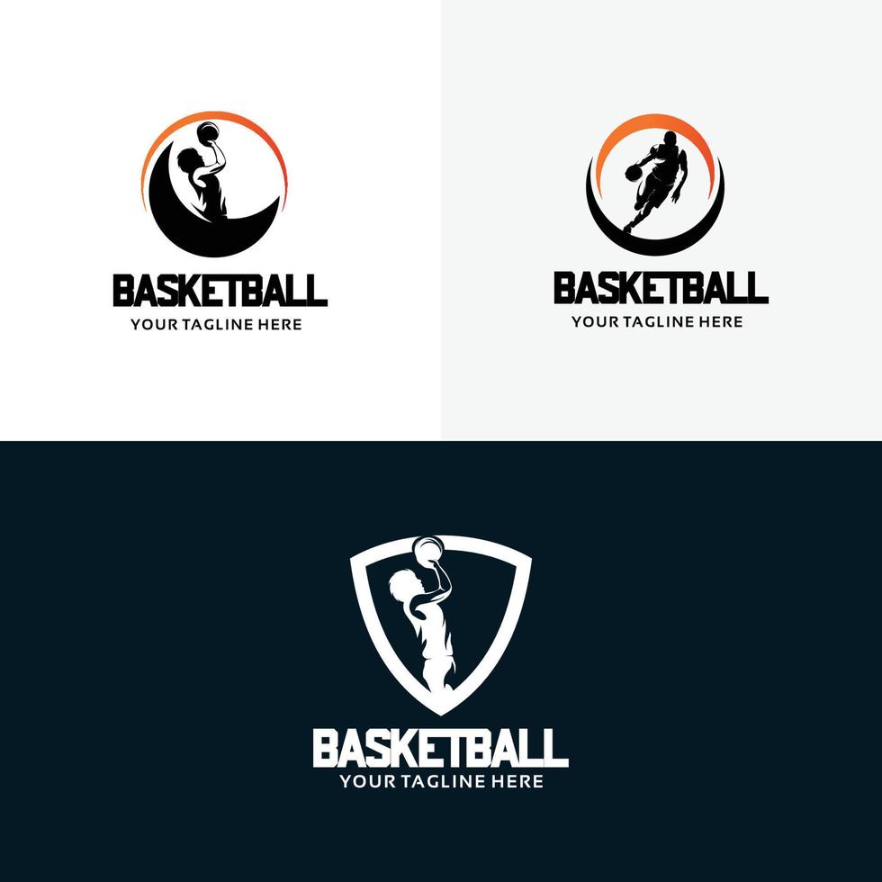 conjunto de plantillas de diseño de logotipo de baloncesto vector