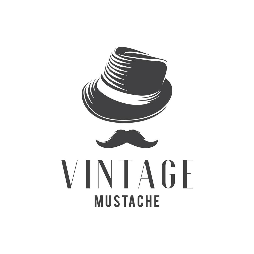 Vintage Mustache Logo Design Template Inspiration vector