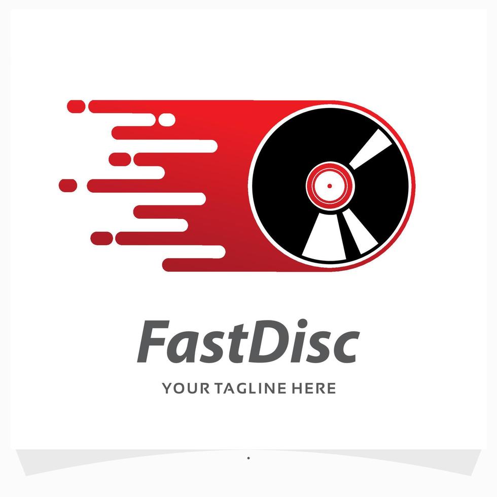 fast disc logo design template vector