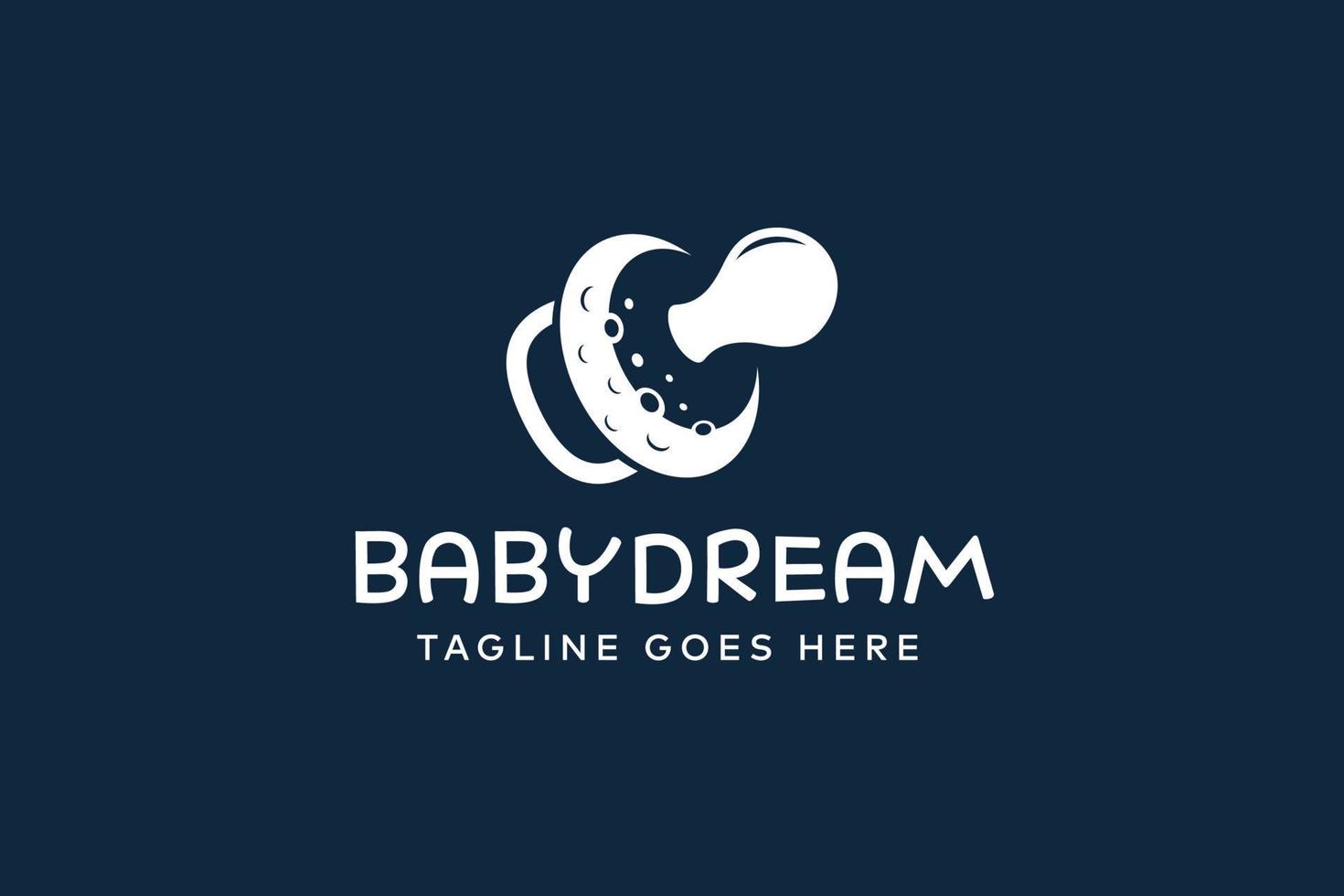 logotipo de sueño de bebé. plantilla de diseño de logotipo de chupete y luna creciente vector