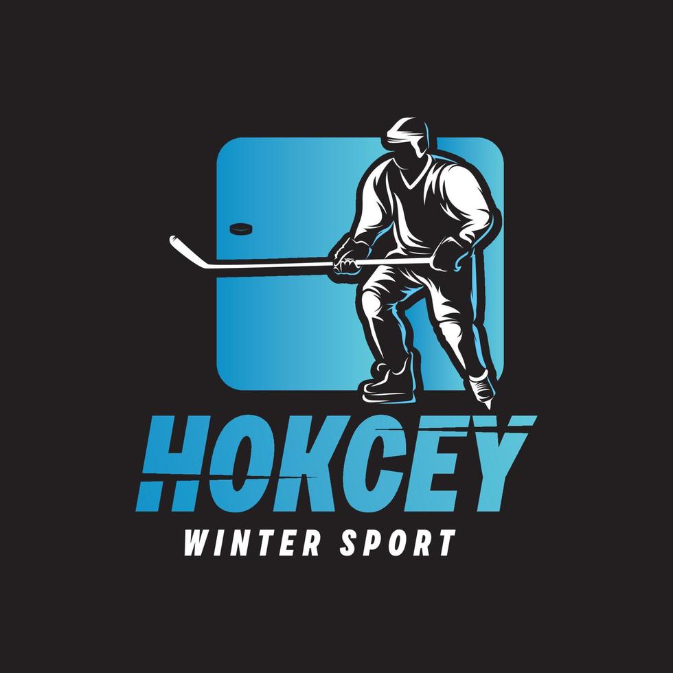 logotipo deportivo de hockey. plantilla de diseño de logotipo de deporte de invierno vector