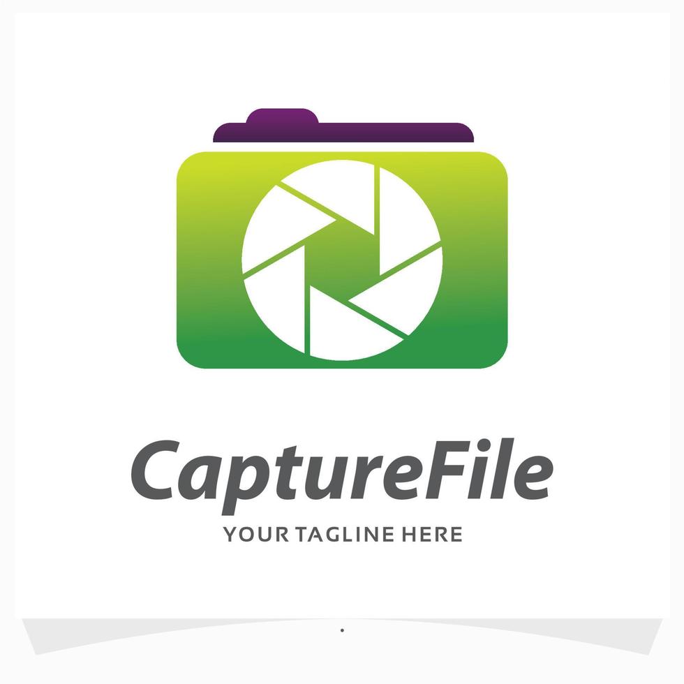capture file logo design template vector