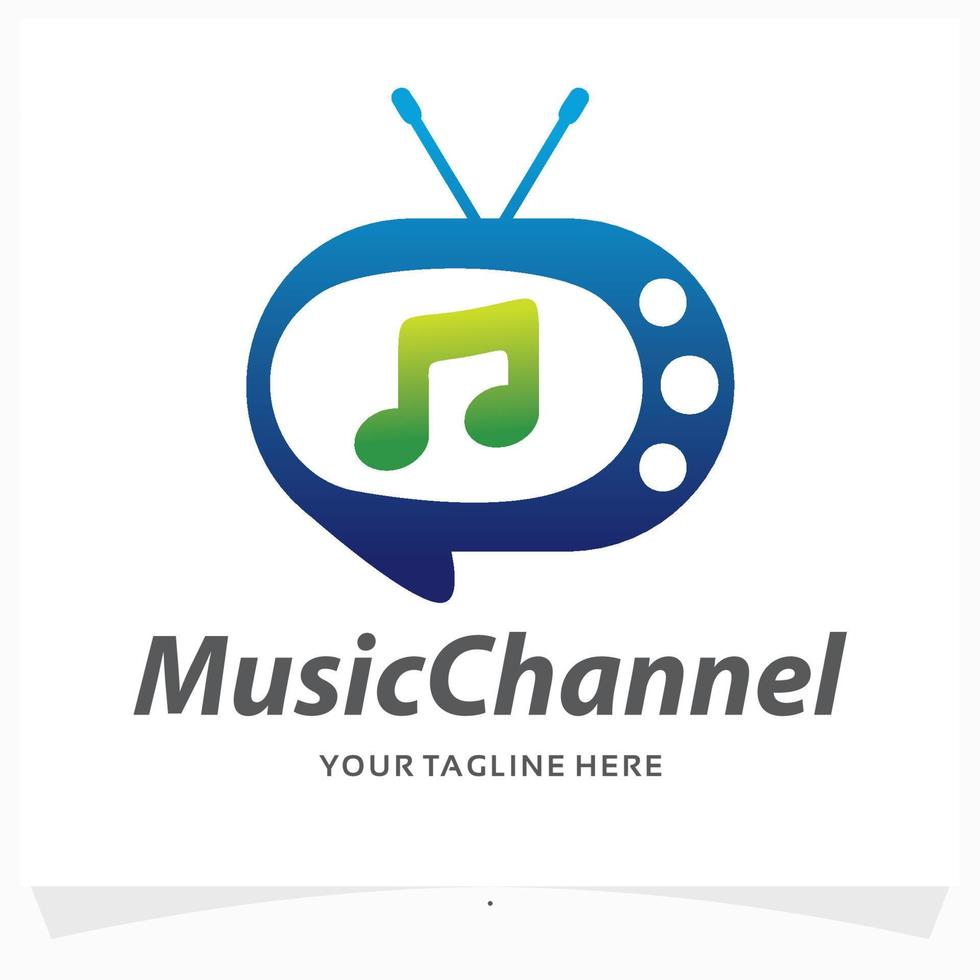 music channel logo design template vector