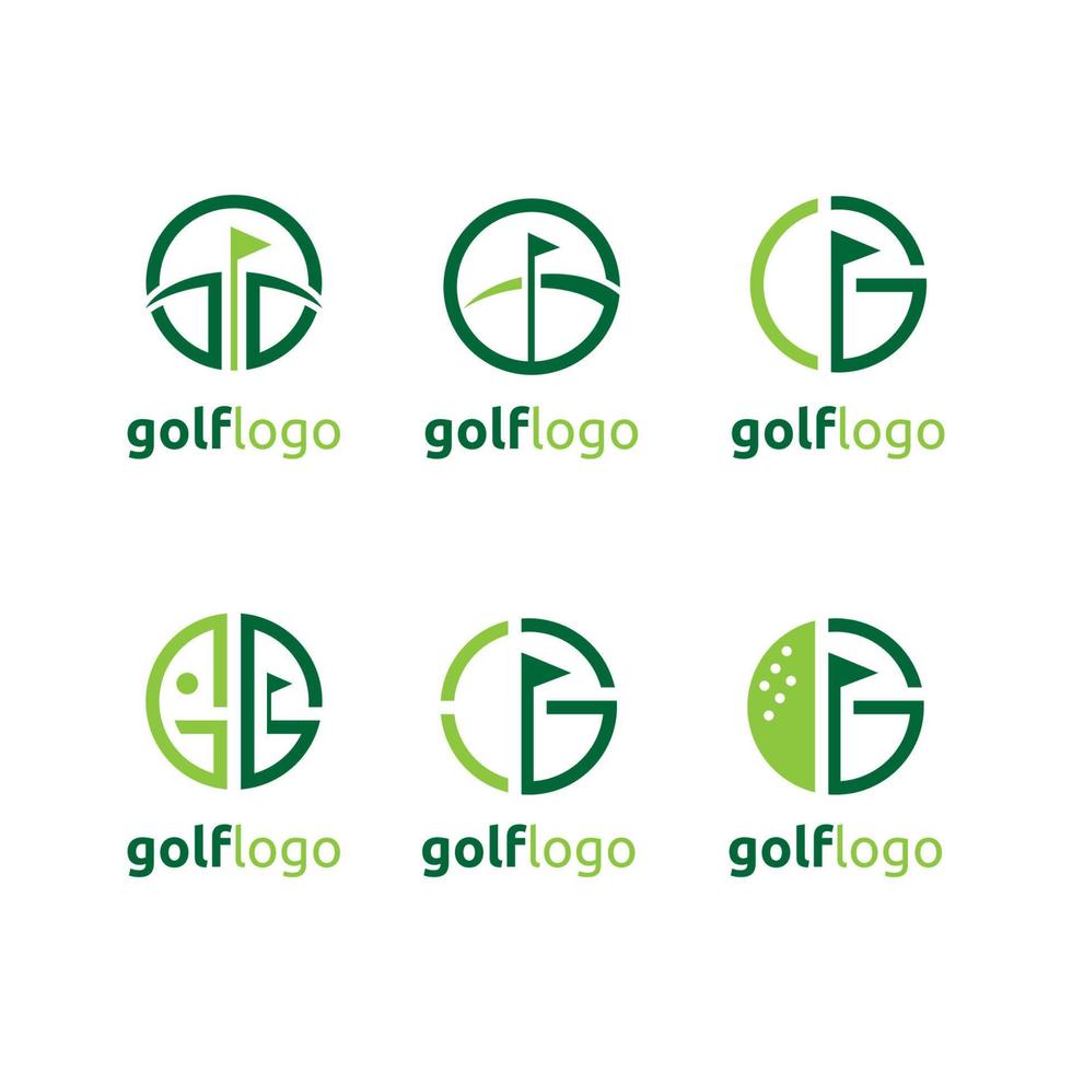 conjunto de inspiración de plantilla de diseño de logotipo de golf simple vector