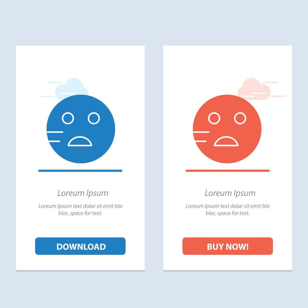 Sad Emojis School  Blue and Red Download and Buy Now web Widget Card Template vector