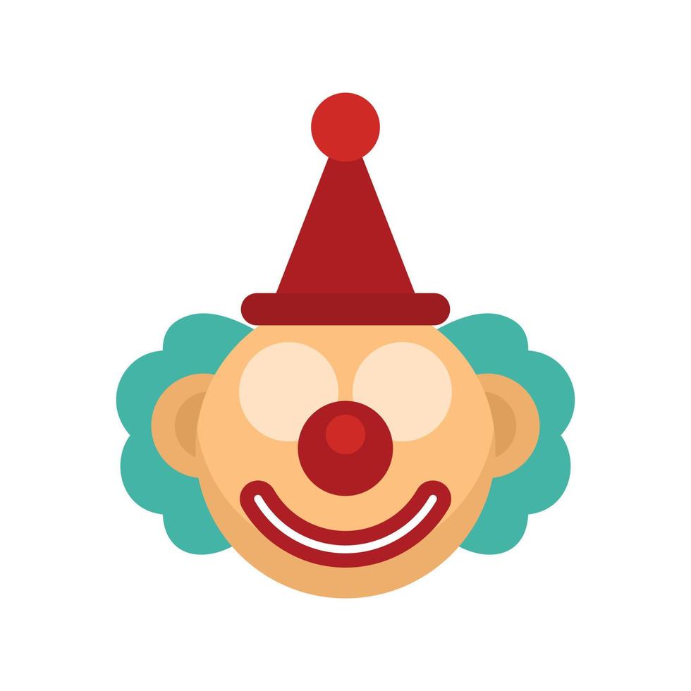 Circus clown icon flat isolated vector