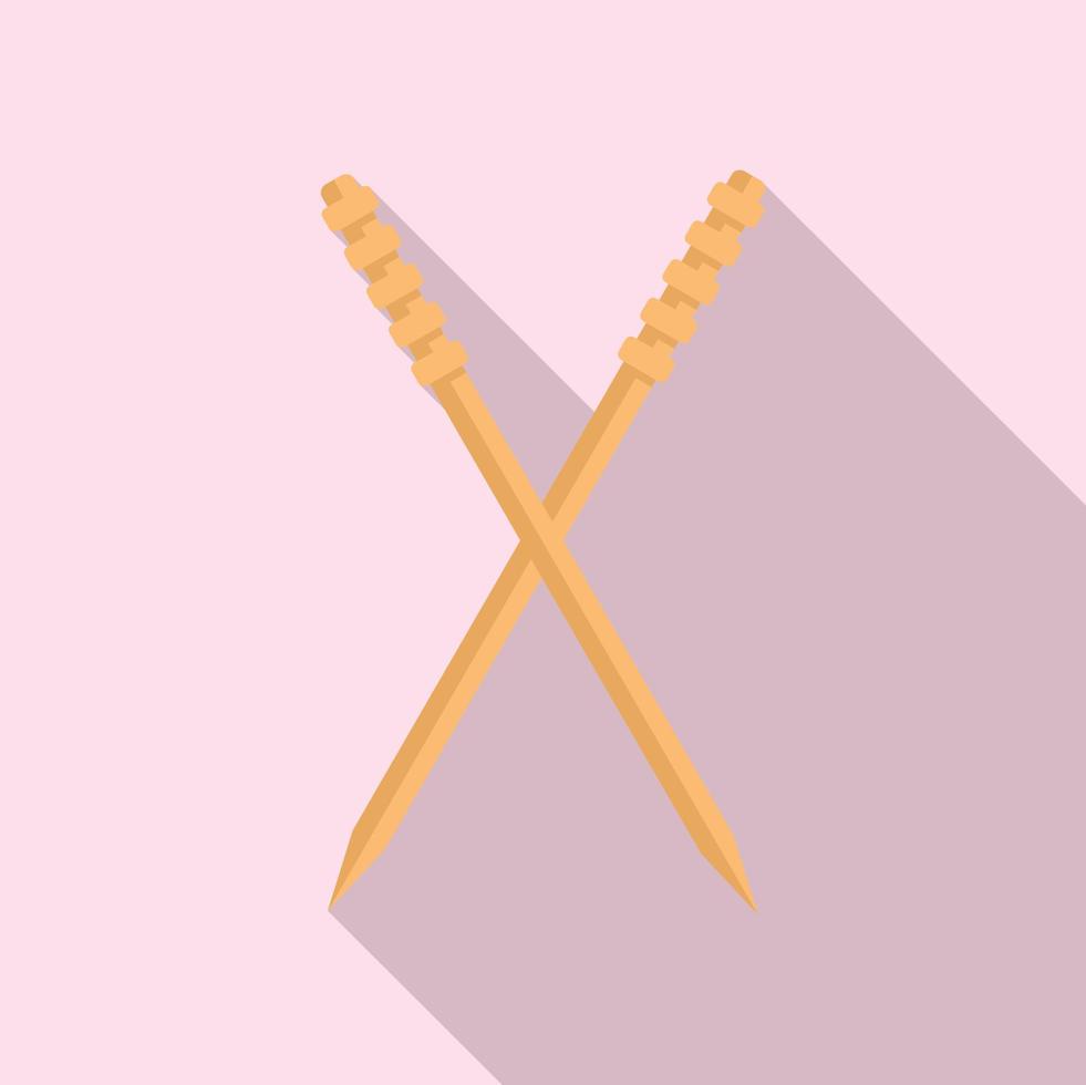 Bamboo toothpick icon flat vector. Tooth pick vector