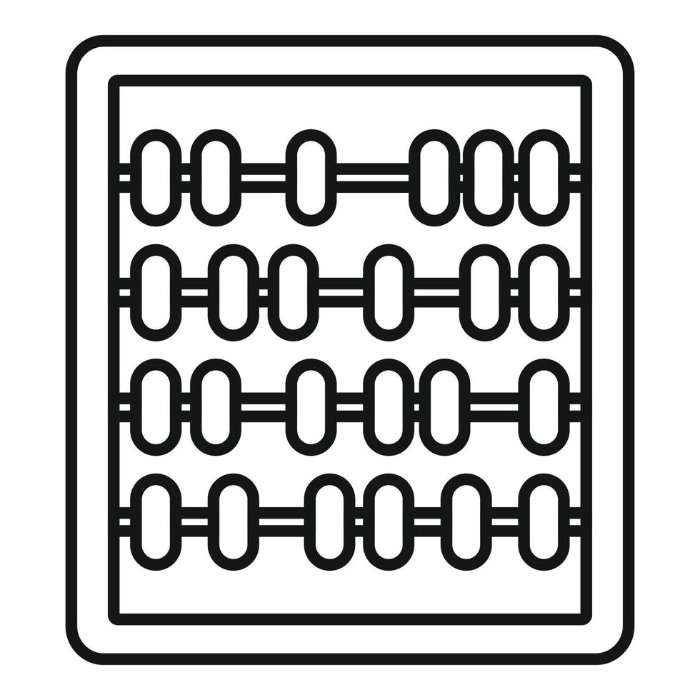 vector de contorno de icono de ábaco escolar. calculadora matematica
