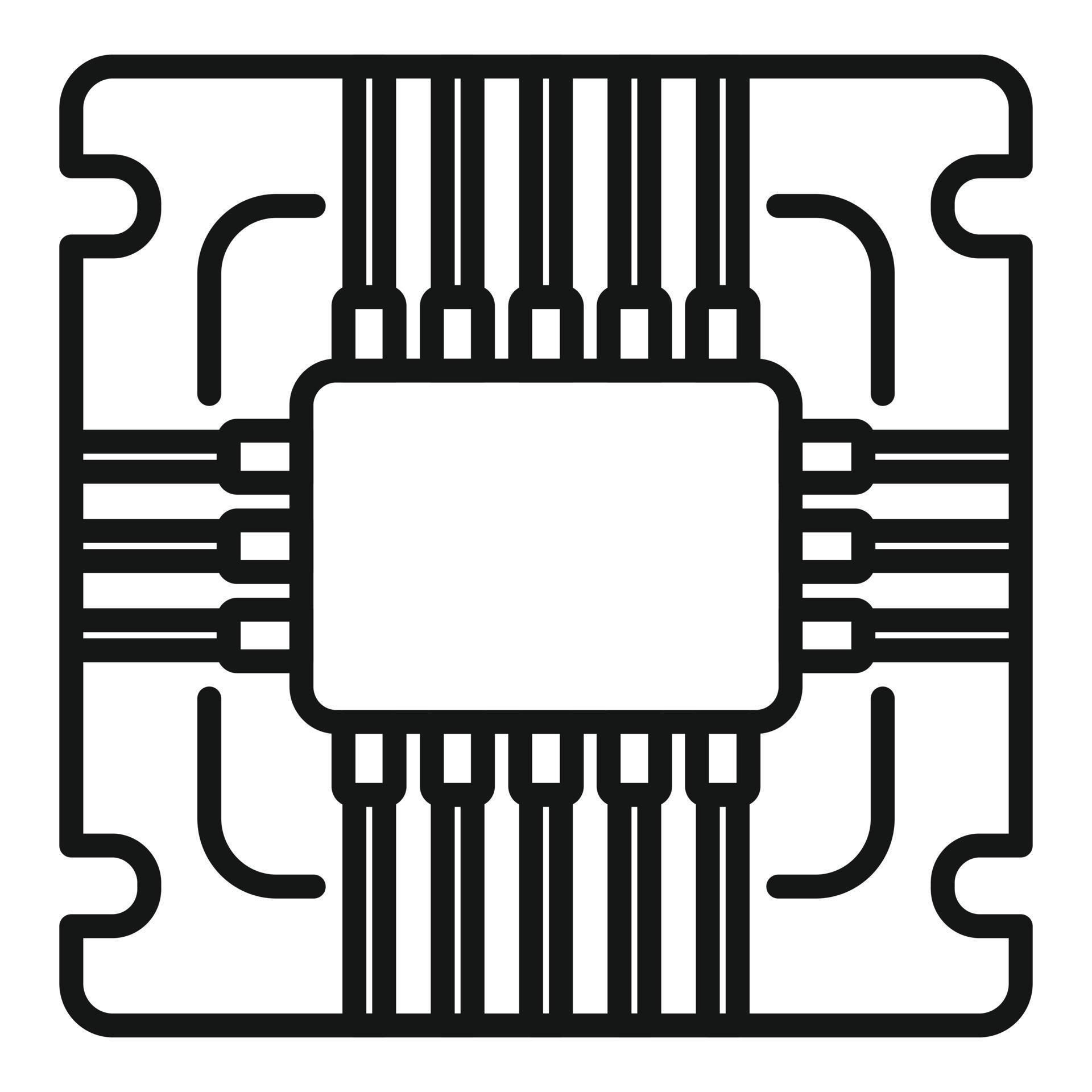 Hardware cpu icon outline vector. Chip circuit 14800982 Vector Art at