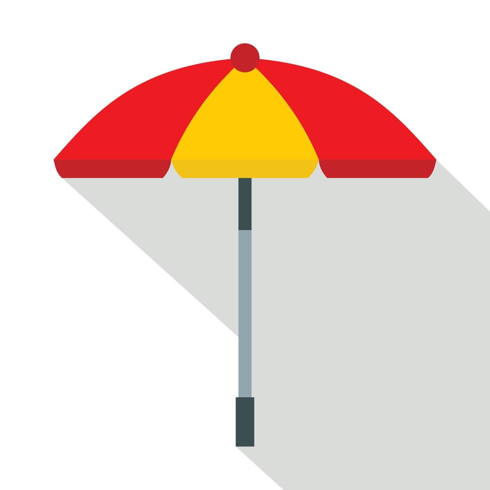 Sun umbrella icon, flat style vector