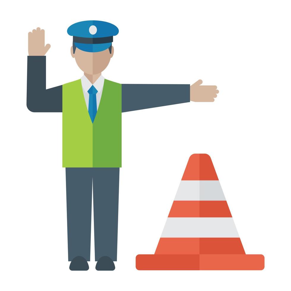 Trendy Traffic Cone vector