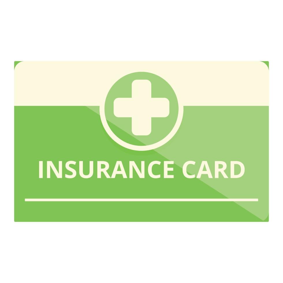 Green card patient icon cartoon vector. Medical insurance vector