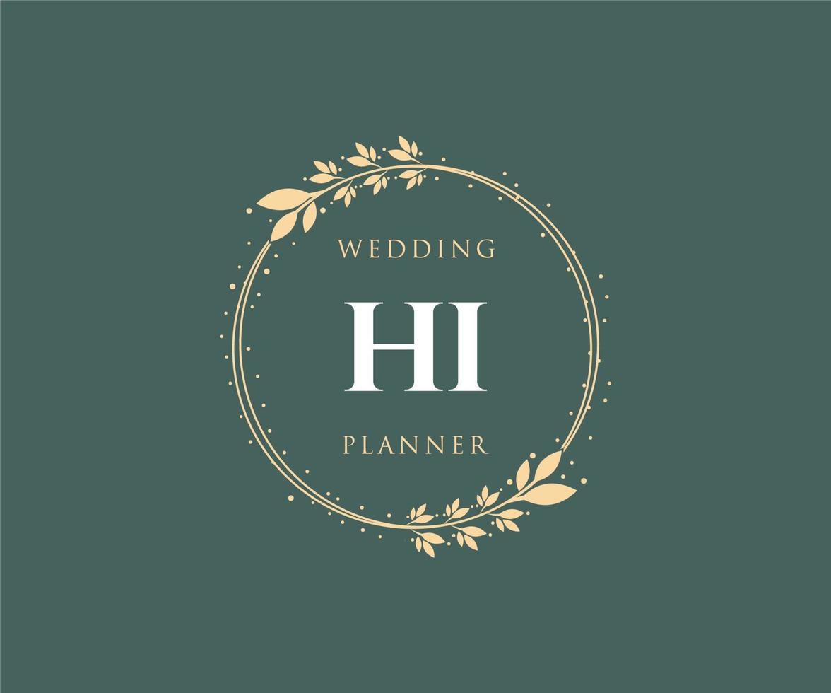 hola colección de logotipos de monograma de boda con letras iniciales, plantillas florales y minimalistas modernas dibujadas a mano para tarjetas de invitación, guardar la fecha, identidad elegante para restaurante, boutique, café en vector