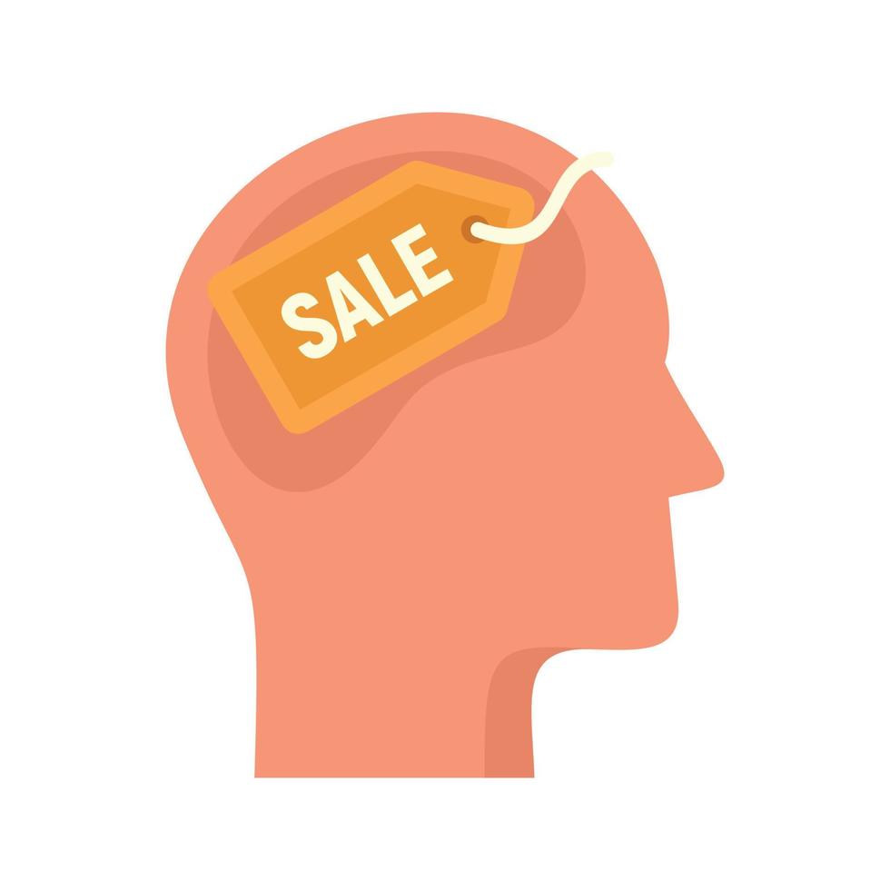 Sale neuromarketing icon flat isolated vector