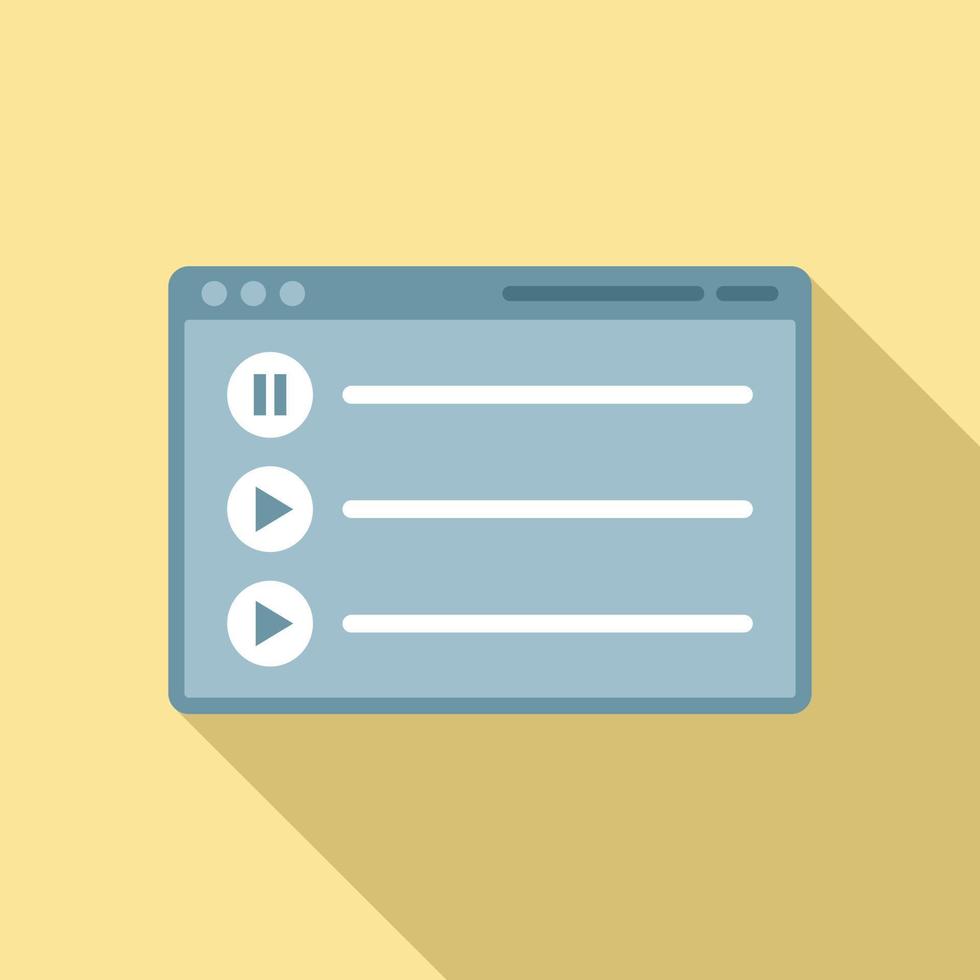 App playlist icon flat vector. Song list vector