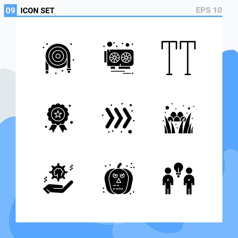 Universal Icon Symbols Group of 9 Modern Solid Glyphs of keyboard arrow all medal independece Editable Vector Design Elements