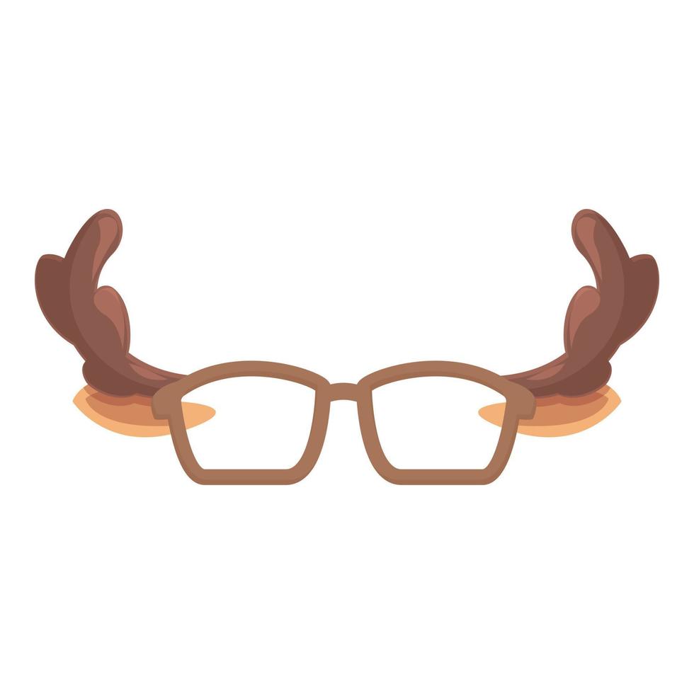 vector de dibujos animados de icono de ciervo de gafas. vacaciones de papá noel