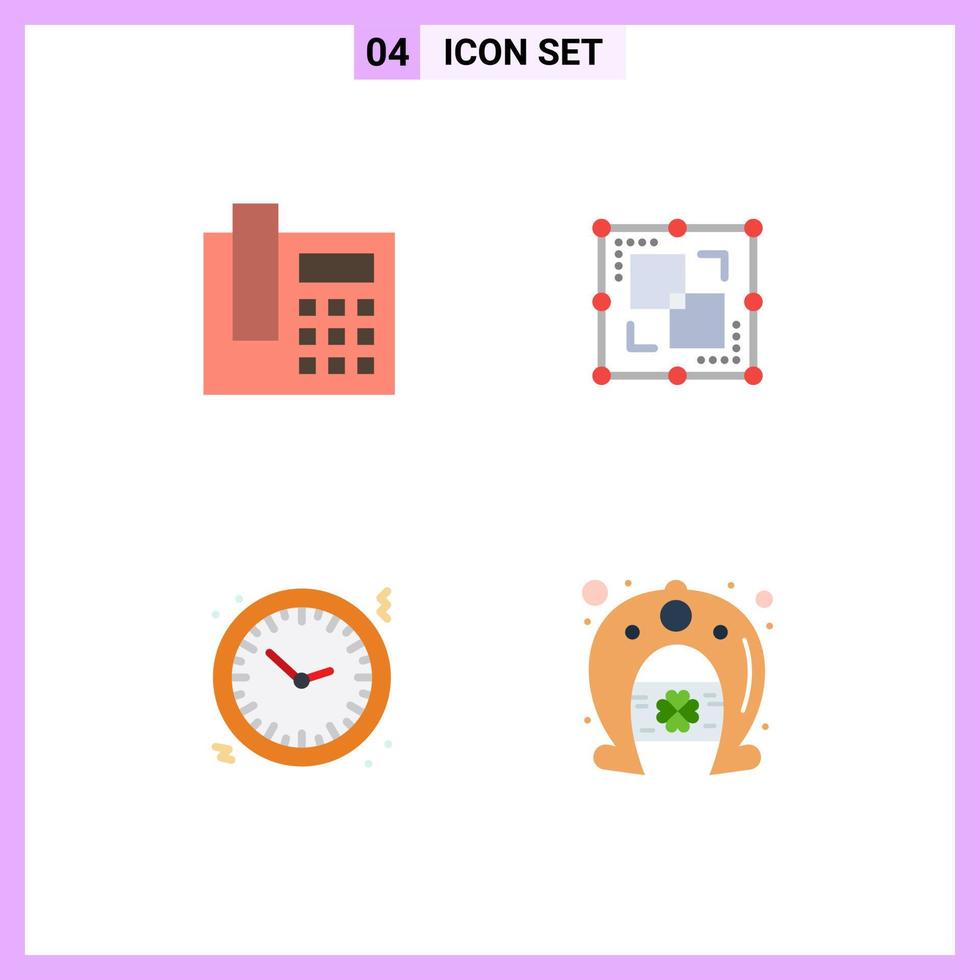 Set of 4 Modern UI Icons Symbols Signs for phone holiday divide point watch Editable Vector Design Elements