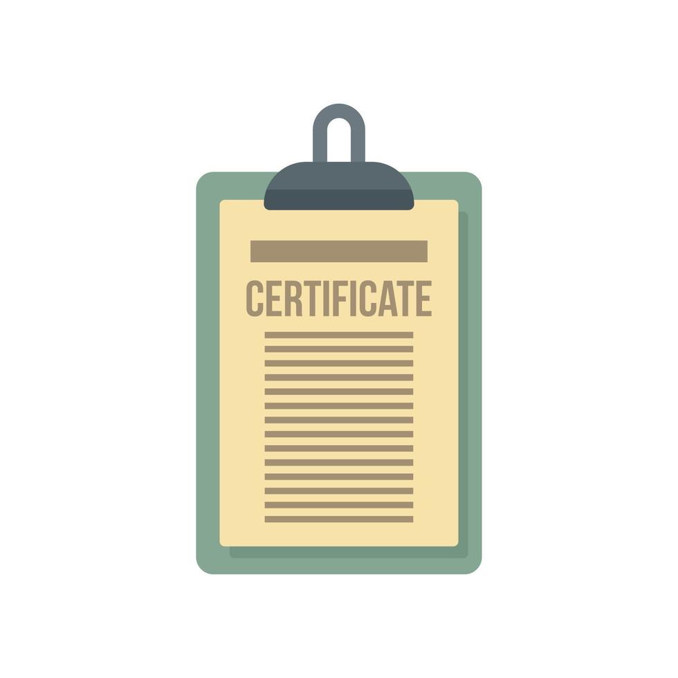 Certificate clipboard icon flat isolated vector