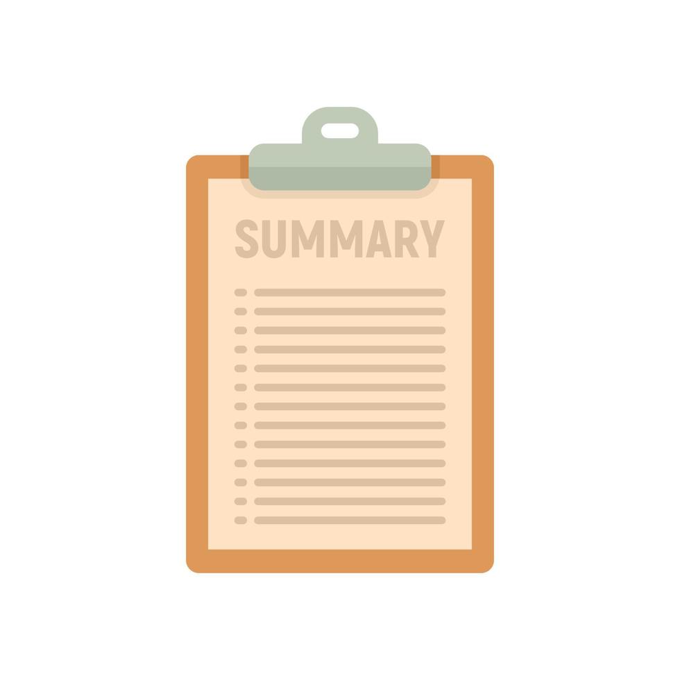 Company summary icon flat isolated vector