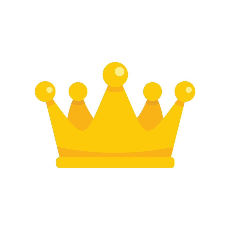 icono de reputación de la corona de oro vector aislado plano