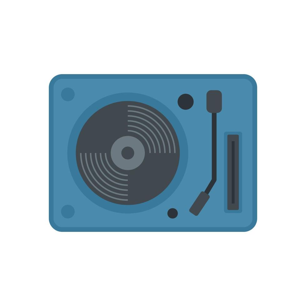 Vinyl disc player icon flat isolated vector